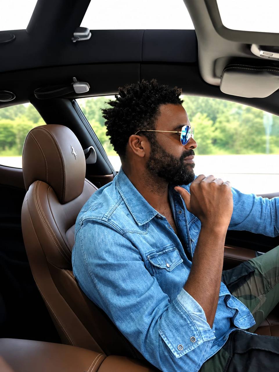 Erik Moore -- portrait in car