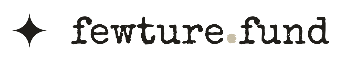 fewture.fund horizontal lockup, icon plus wordmark, for light backgrounds